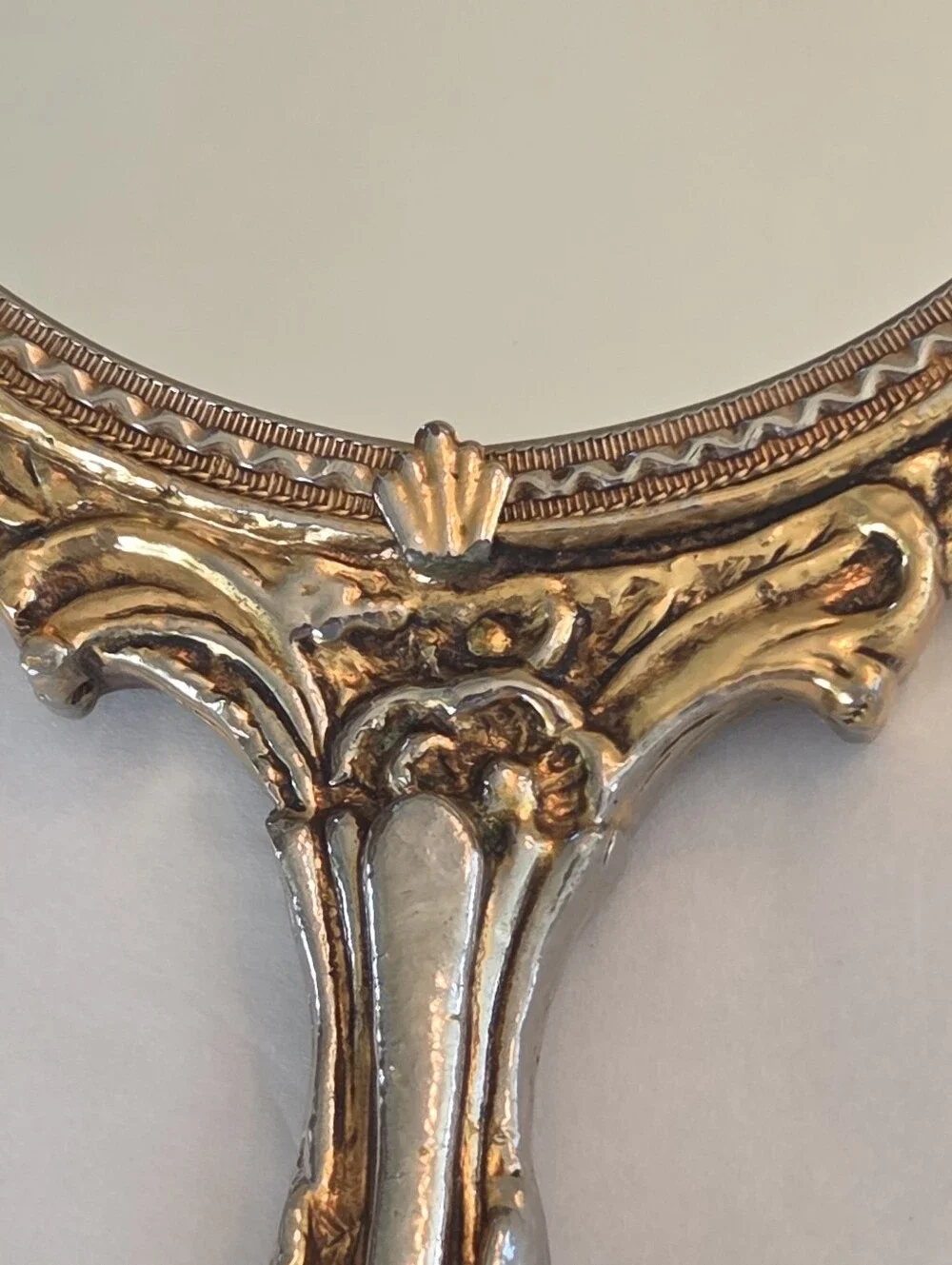 Vintage Stylebuilt Gold Plate Vanity Set Hollywood Regency Mirror & Hairbrush